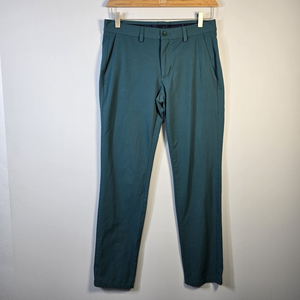 Vineyard Vines On the Go Performance Pants Mens Size 30x32 Chino Teal Green